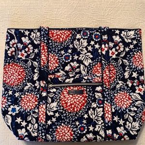 Vera Bradley Vera Tote in Red, White & Blossoms